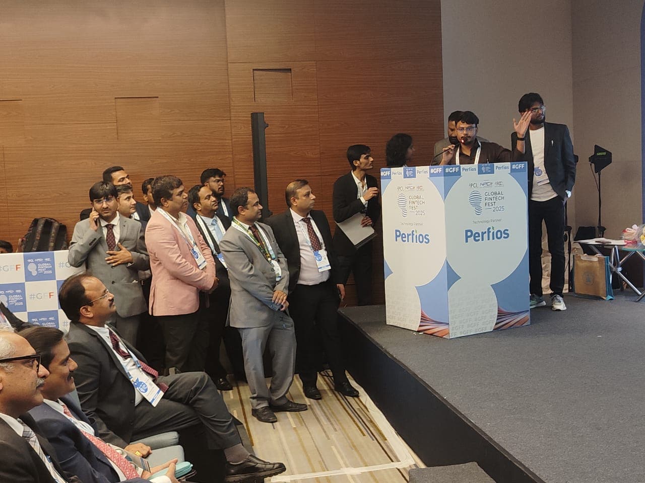 Presenting on stage at Global Fintech Fest 2025.